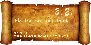 Bölcsics Engelbert névjegykártya